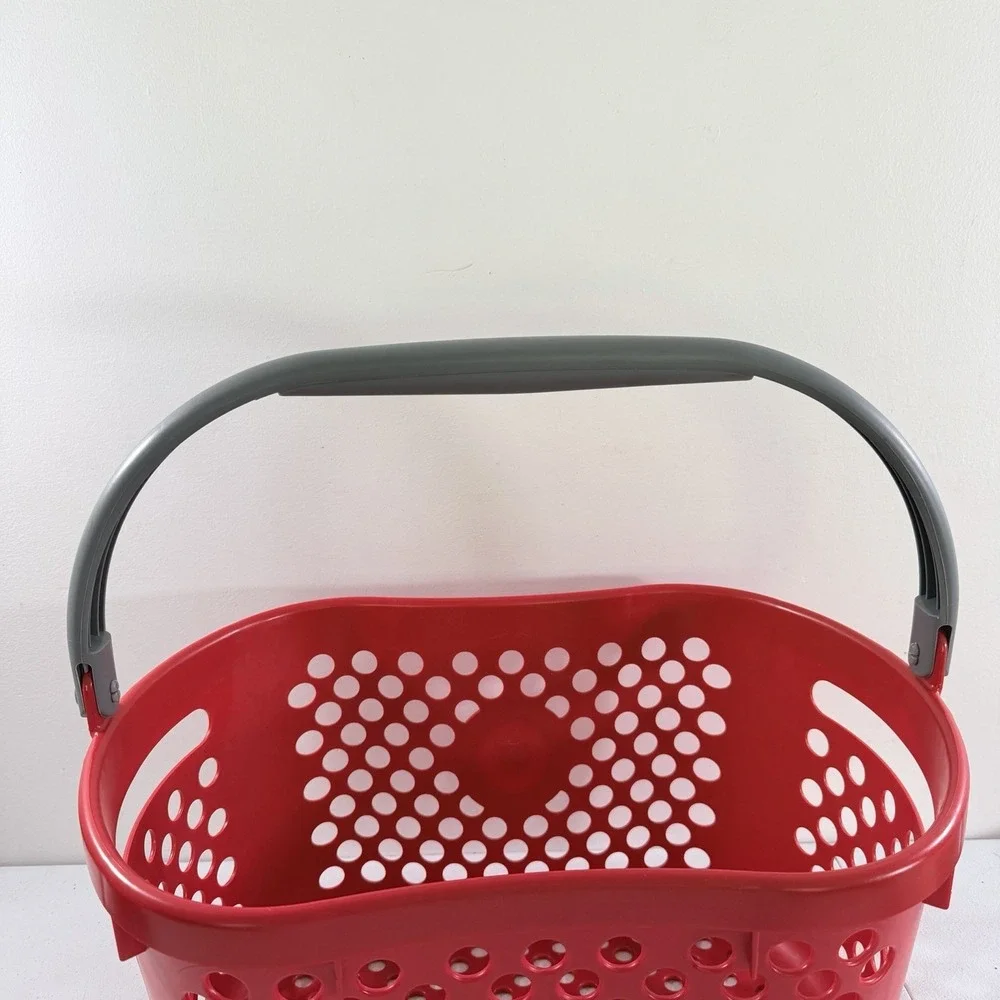 Target Full Size Shopping Basket Gray Handle Red Bullseye Logo Storage Kids Play